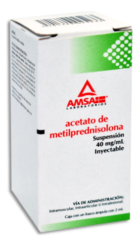 Acetato De Metilprednisolona 40 Mg / Ml Inyectable 2 Ml Amsa