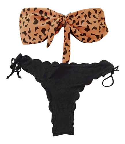 Bañador Mujer Bikini Leopardo Traje De Baño Bañador Two Pie 