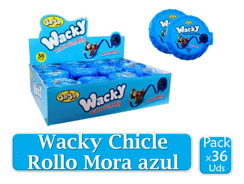 Wacky Chicle Rollo Fresa X 36 Uds - Unidad a $1460