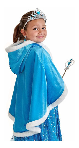 Capa De Princesa De Nieve: Capa Azul Hielo Para Niños Con C