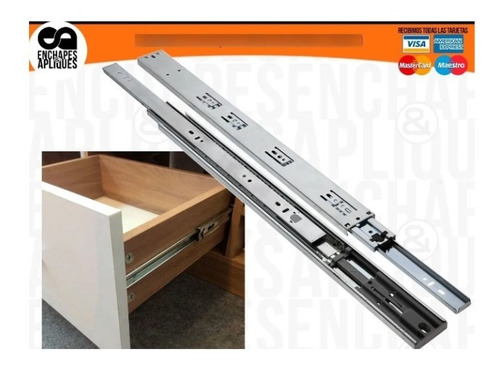 Imagen 1 de 4 de Corredera Riel Cajón Push Open 50cm (iva Incluido)