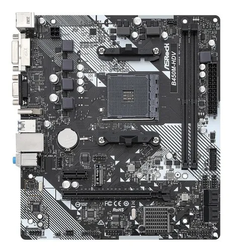 comprar Motherboard Asrock Amd B450m-hdv R4.0 Am4 Hdmi Ddr4