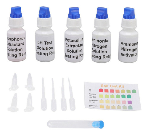 Kit De Prueba De Suelo Solución Líquida Ph Nitrógeno Fósforo