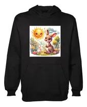 Comprar Buzo Canguro Dtf Canguro Cachorro Feliz Mirando El Sol C1