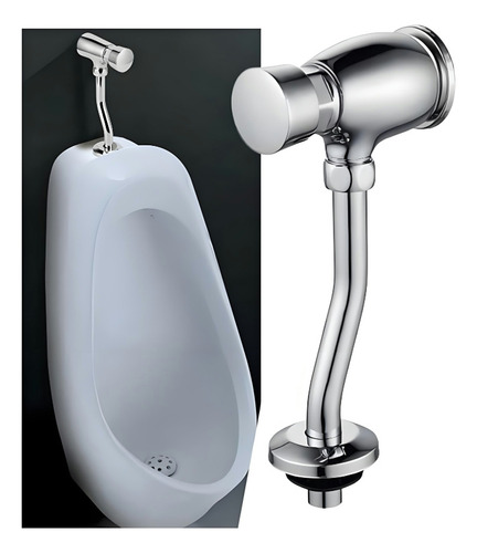 Fluxómetro Llave Mingitorio Push, Resorte Alta Calidad Lujo, Válvula de Descarga Manual para Urinario, con Temporizador, 10 Piezas, Ideal para Baños Públicos y Privados