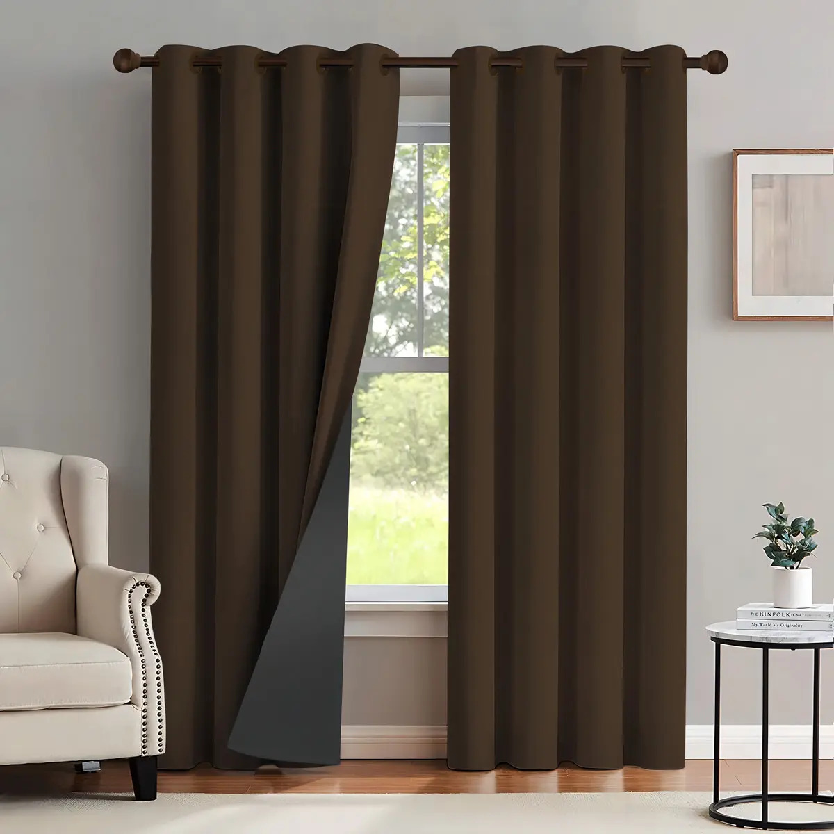 Cortina Nossa Casa Enxoval Blackout sala Cor marrom Tamanho 230 cm x 280 cm