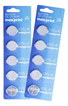 Comprar 10 Baterias Pilhas Botão Maxprint Cr2016 2 Cartelas Cu002F5 Uni
