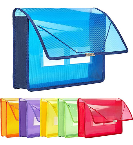 Fanwu 6 Pack Plastic Expanding File Wallet Document Organize