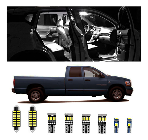 Kit 10 Luz Led Interior Ram 1500 Super Brillante Mapa Cupula