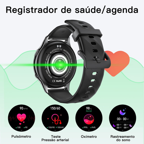 Smartwatch Gw5 Bluetooth Chamada Ip68 À Prova D'água Com Nfc