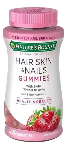 Cabelo, Pele, Unhas, 2500mcg Nature Bounty 220 Gomas