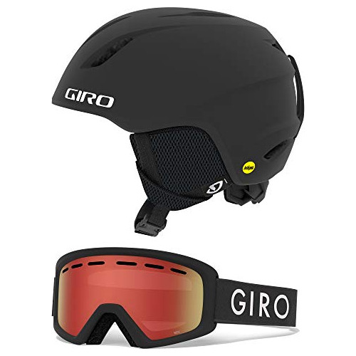 Giro Lanza Mips Kids Snow Helmet Goggle Combo Matte Black/bl