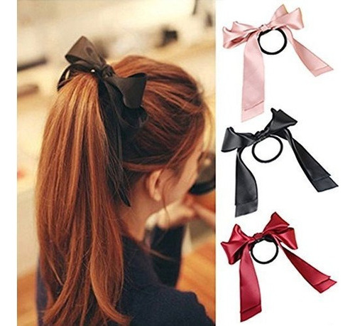 3 Unidspinkblackred Moda Cinta De Raso Arco Banda De Pelo Ba