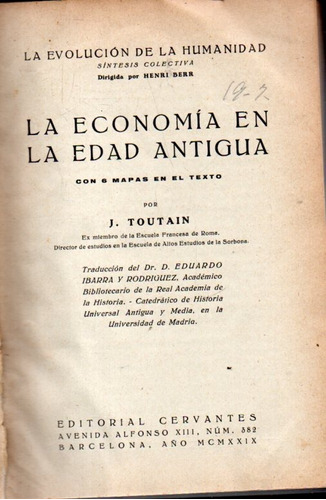 La Economia En La Edad Antigua J Toutain 
