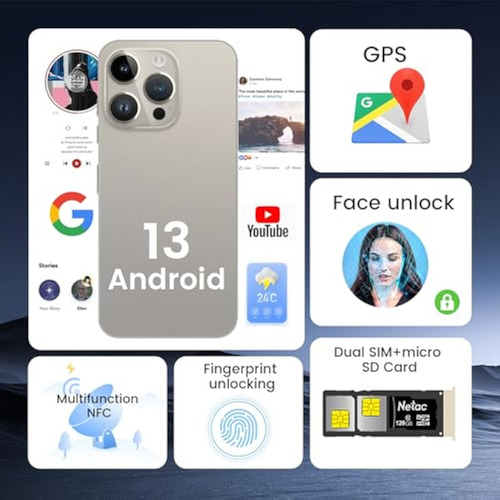 Teléfono Celular Android 13 Desbloqueado Con