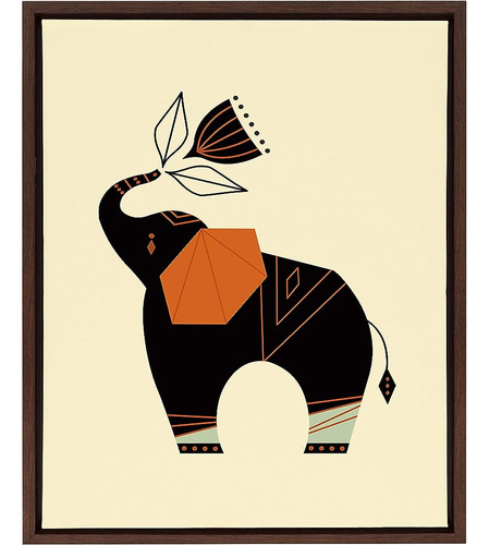 Kate Y Laurel Sylvie Modern Elephant Framed Canvas Wall Art 