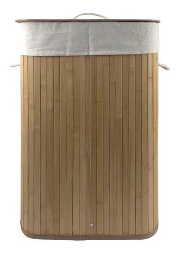 Cesto Bambú Plegable Rectangular 60x30x40cm Marrón Natural