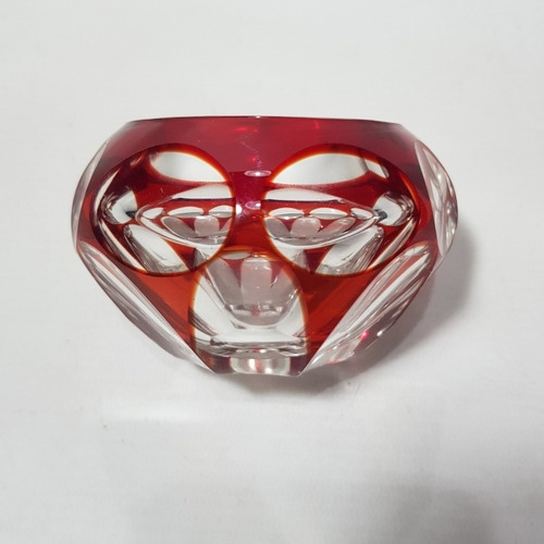 Imagen 2 de 5 de Antiguo Cenicero De Cristal Facetado Mag 58713
