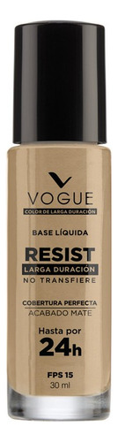 Base Liquida Vogue Resist Larga Duración Fps 15 30ml Tono Bronce