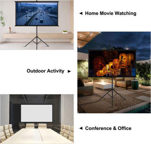 Projector Screen 4:3 Video Projection Screen Wall-mountable