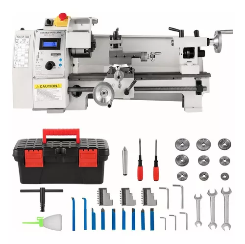 Torno de metal de 6 x 11 pulgadas, mini torno de metal de 0 a 2500 rpm,  velocidad variable, mini torno de metal, torno de metal superior de banco