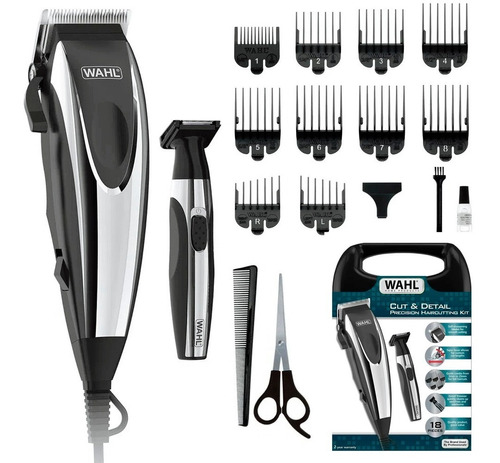 Máquina De Cortar Pelo + Trimmer Cut & Detail Wahl 18 Piezas