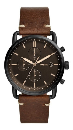 Reloj Análogo Marca Fossil Modelo: Fs5403 Color Marron Para 