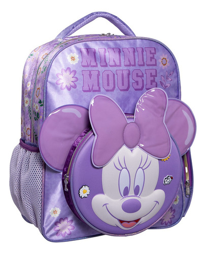 Mochila Minnie Mouse Original Tamaño Primaria Marca Ruz Violeta Lisa