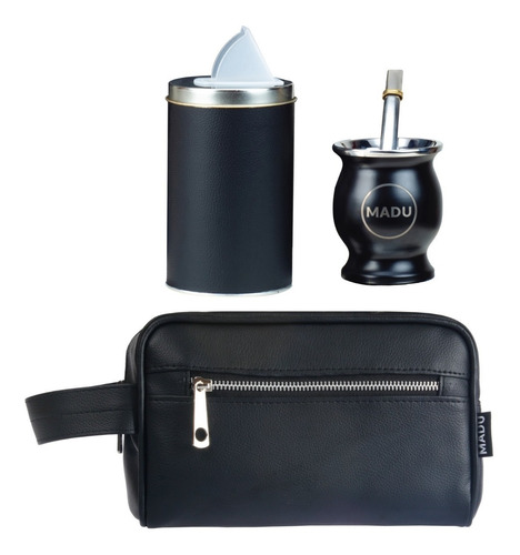Imagen 1 de 10 de Kit Matero Neceser Yerbera Azucarera Mate Acero Termico Madu