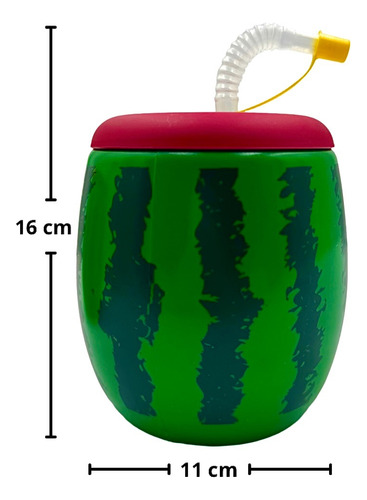 6 Cilindro Botella Vaso De Agua Sandía 900 Ml