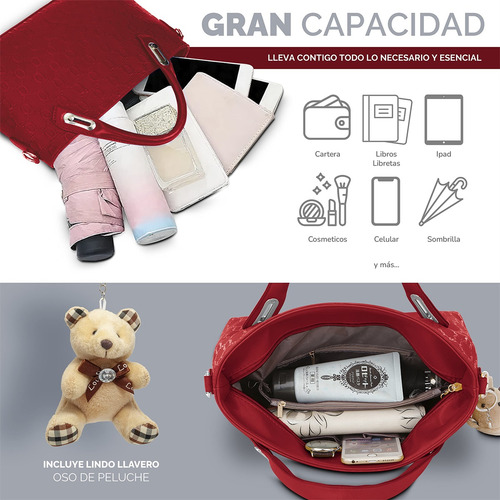 Set 4 Bolsos Impermeables De Lujo Para Mujer Satchel De Moda