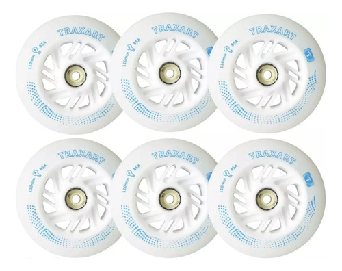 6 Rodas Traxart Inline Com Led 110mm/85a - Verde + Brinde