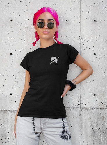 Playera Negra De Planetas Para Mujer Sublimadas