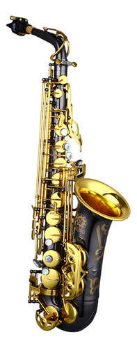Saxo Alto Kuno Kas-901b Negro Con Llaves Doradas Profesional