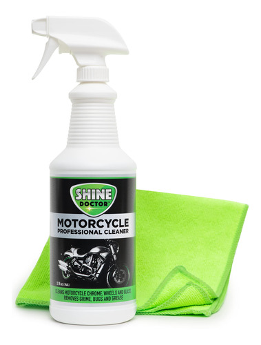 Shine Doctor Limpiador De Motocicleta De 32 Onzas Con Toalla