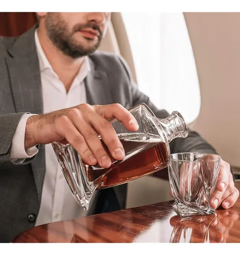 Set De Vasos De Whisky Y Decantador De Licor Bezrat | (2) Va Original