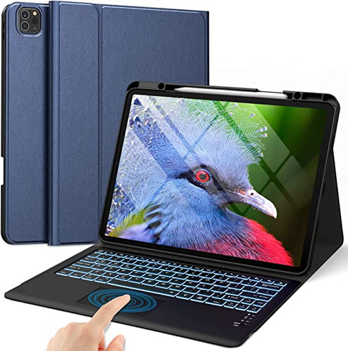 Funda Para iPad De Gen 6ta/5ta/4ta/3ra Con Teclado (azul)