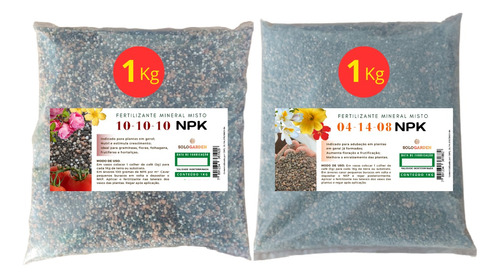 Kit Adubo Fertilizante Npk 04 14 08 + 10 10 10  1kg De Cada