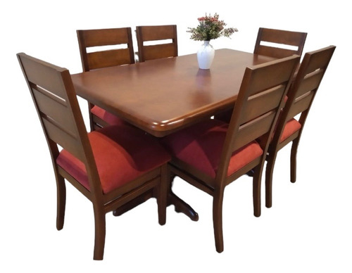 Juego Comedor 6 Sillas Madera Maciza Eucalyptus