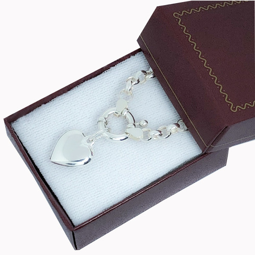 Imagen 3 de 8 de Pulsera Rolo Con Dije Corazón Plata 925 (ki5004)