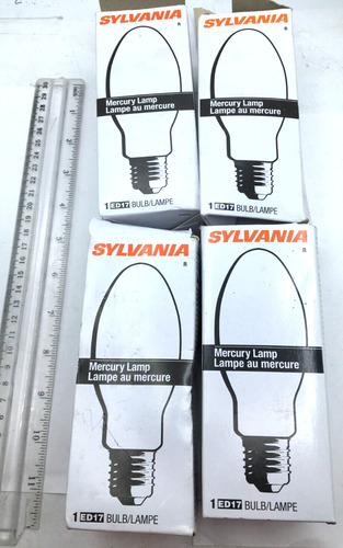 Sylvania Lot Of 4, Ed17 Mercury Lamp H38, 100w, H43, 75w Aac