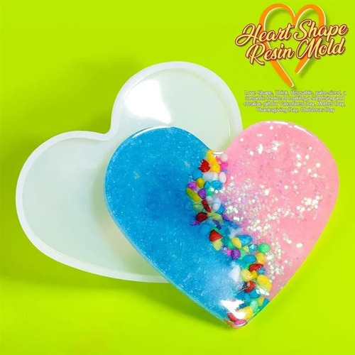 Molde De Silicona De Resina Con Forma De Corazón Rectangular