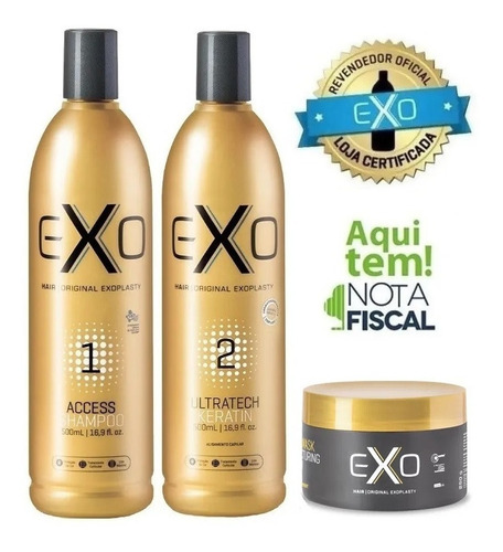 Exo Hair Alisamento Exoplastia Capilar 2x500ml + Máscara