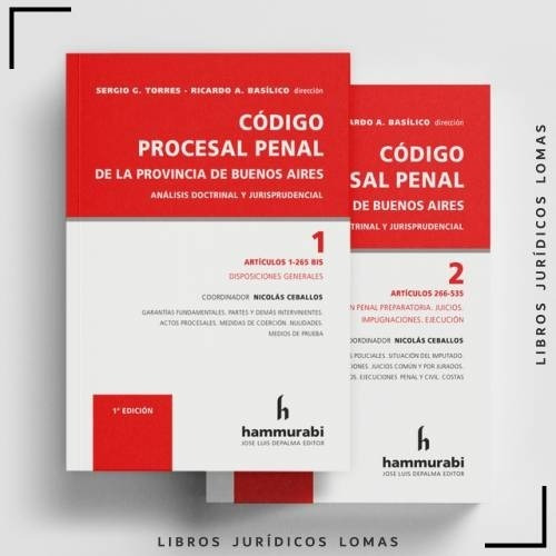 Código Procesal Penal De La Provincia Bs. As. 2 Ts. - Torres