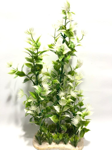 Planta Artificial Plástica Arbusto Fícus 35cm Cheia Aquário 
