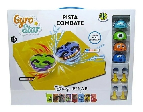 Kit 4 Gyro Star Pista De Combate Arena Disney Pixar Dtc