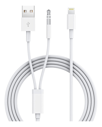 Iskey Cable Auxiliar Para iPhone Cable Auxiliar 2 En 1 De 35