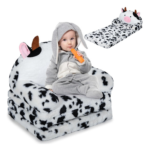 Sofa Plegable 2 En 1 Para Niños Lindo Y Cómodo Vaca
