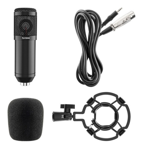 Imagen 3 de 3 de Micrófono Steren MIC-650 condensador cardioide negro