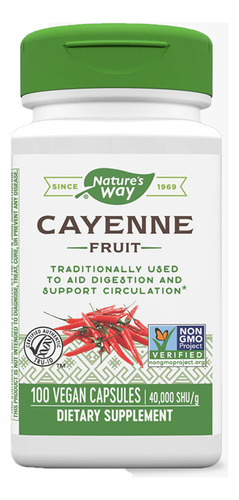 Nature´s Way Cayenne Fruit (fruta De Cayena) 100 Caps